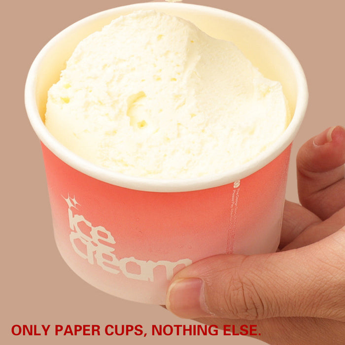 100 Pcs 4oz Paper Ice Cream Cups Waterproof Oil-Proof