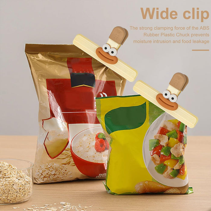 6 Pcs Plastic Bag Sealing Clips ABS Rubber 2 Sizes