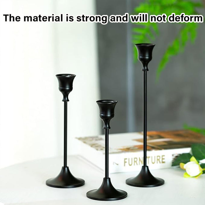 3PCS Metal Taper Candle Holders For Wedding Table Decor