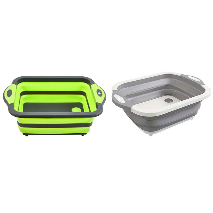 Foldable Sink Cutting Board with Draining Basket 42cm