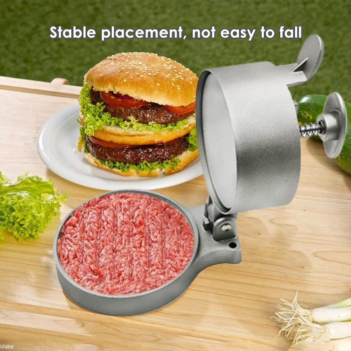 Flip Top Burger Press Meat Patty Maker Spring Plunger