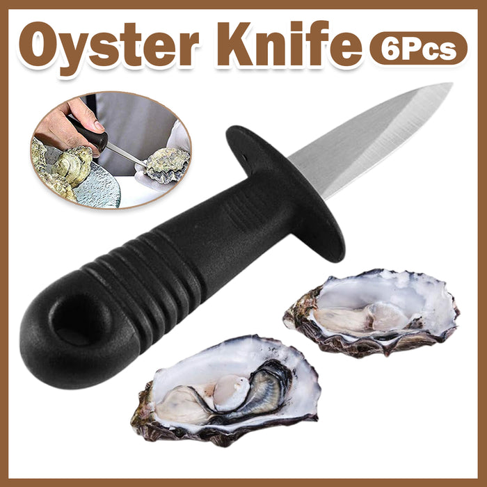6 Pcs Oyster Knife Set Stainless Steel Non Slip Handle