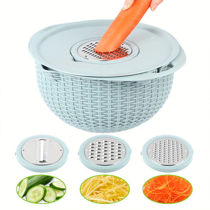Stainless Steel Drainer Basket With Double Layer Blue