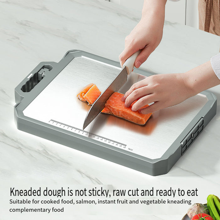 Stainless Steel Double Sided Cutting Board With Ruler