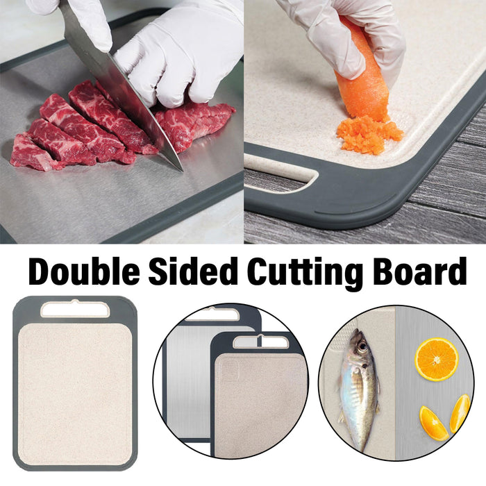 304 Stainless Steel Double Sided Cutting Board Wheat Straw