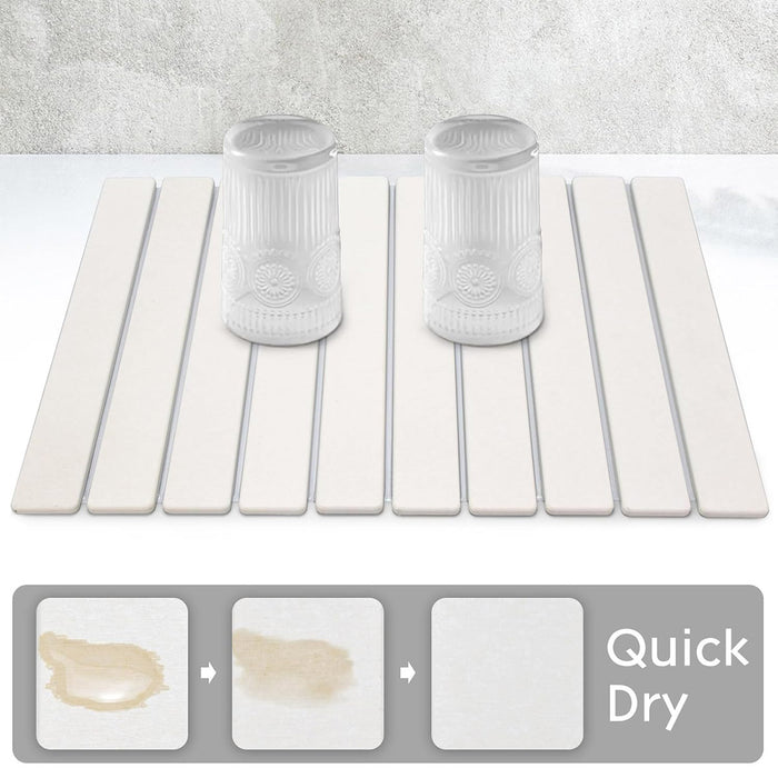 Diatom Mud Foldable Dish Drying Pad Non-Slip Absorbent Kitchen Mat 60x39cm