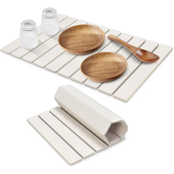 Diatom Mud Foldable Dish Drying Pad Non-Slip Absorbent Kitchen Mat 60x39cm
