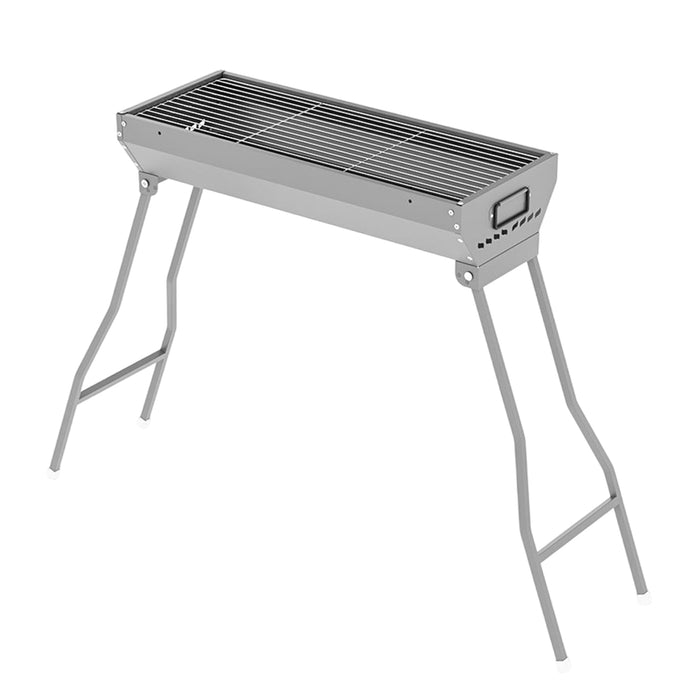 Large Outdoor Folding Barbecue Grill Iron 117 x 29 x 75 cm with Tongs