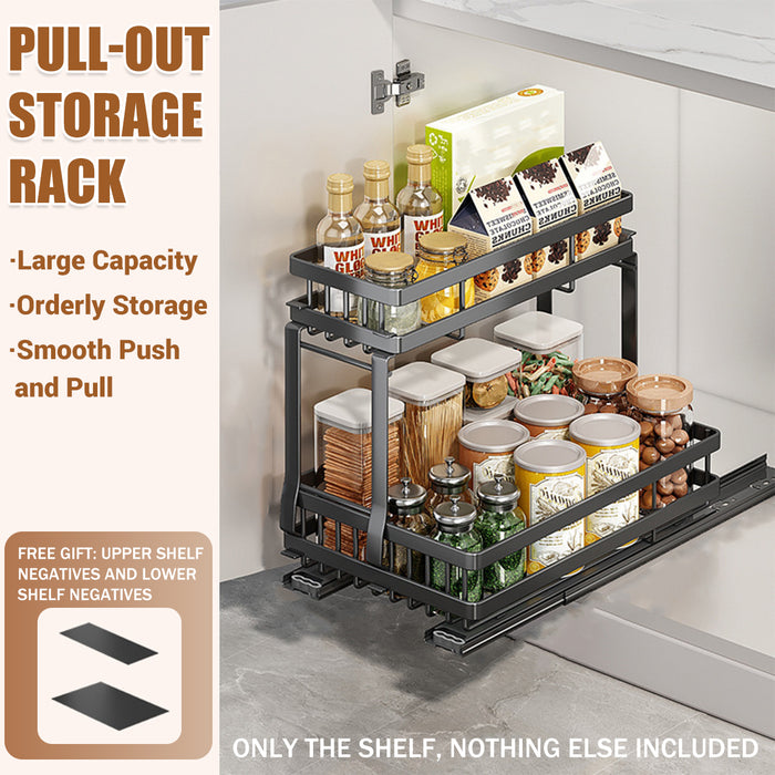 Pull Out Storage Rack Silent Rails Carbon Steel Black