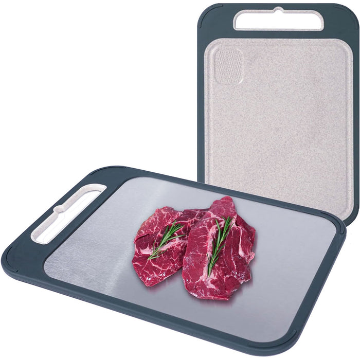 304 Stainless Steel Double Sided Cutting Board Wheat Straw