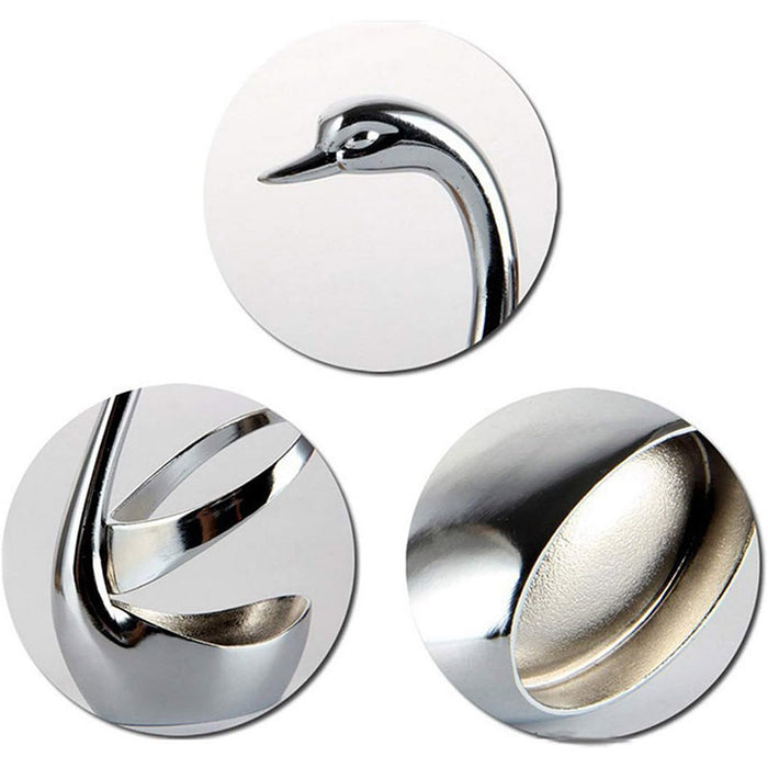 2pcs Stainless Steel Swan Base Vertical Plate Cutlery Holder for Fork & Spoon