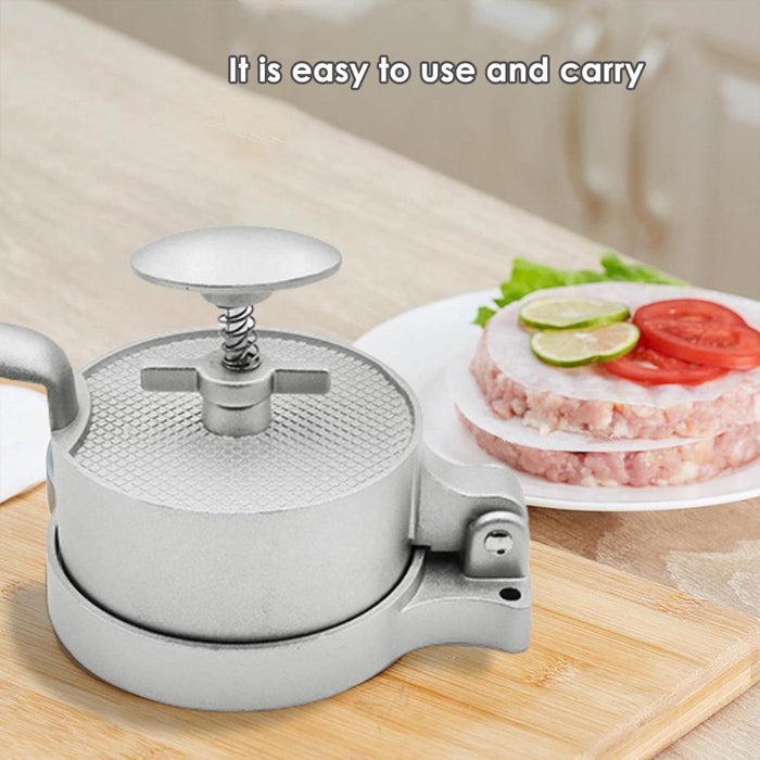 Flip Top Burger Press Meat Patty Maker Spring Plunger