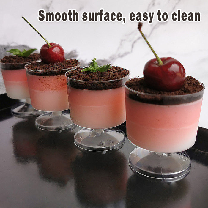 30 Pcs Clear Hard Plastic Dessert Cups 7oz 6.9cm