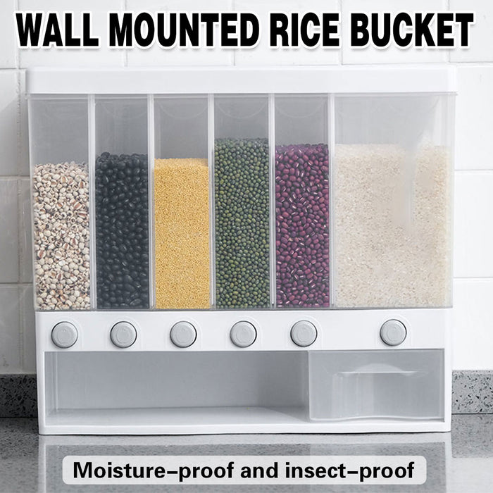 Wall Mounted Automatic Rice Dispenser With Compartments