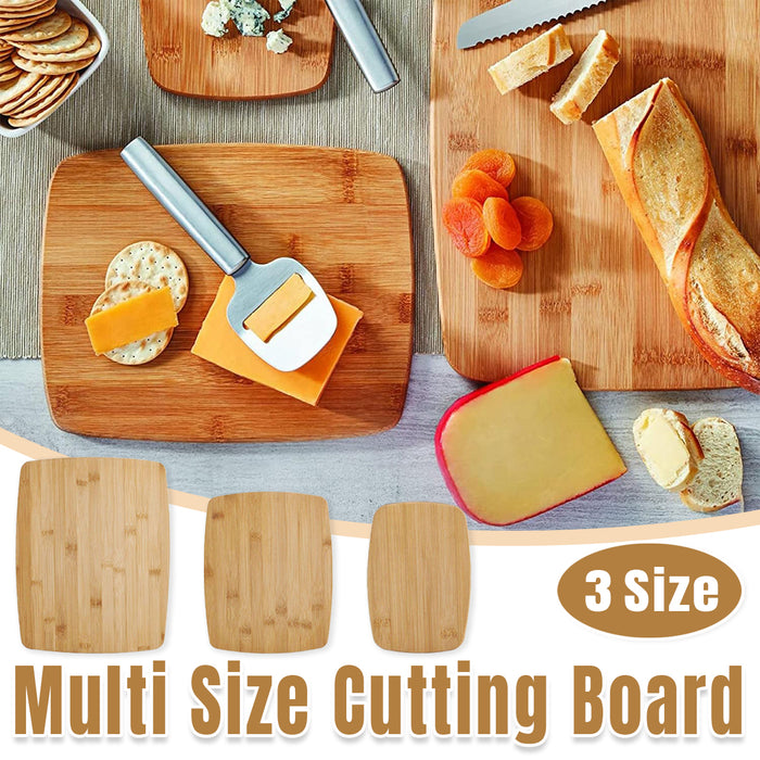 3 Pcs Bamboo Cutting Board Set Multi Size 29.9cm