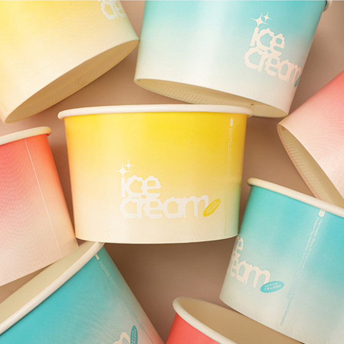 100 Pcs 4oz Paper Ice Cream Cups Waterproof Oil-Proof