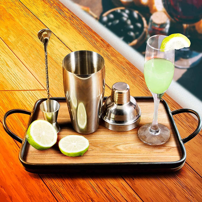 3 Pcs Stainless Steel Cocktail Shaker Set 750ML with Jigger