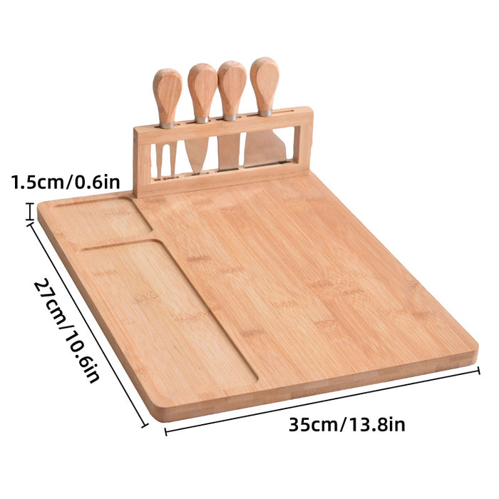 Bamboo Chopping Board Cheese Board Set with Knife Kitchen Charcuterie Serving