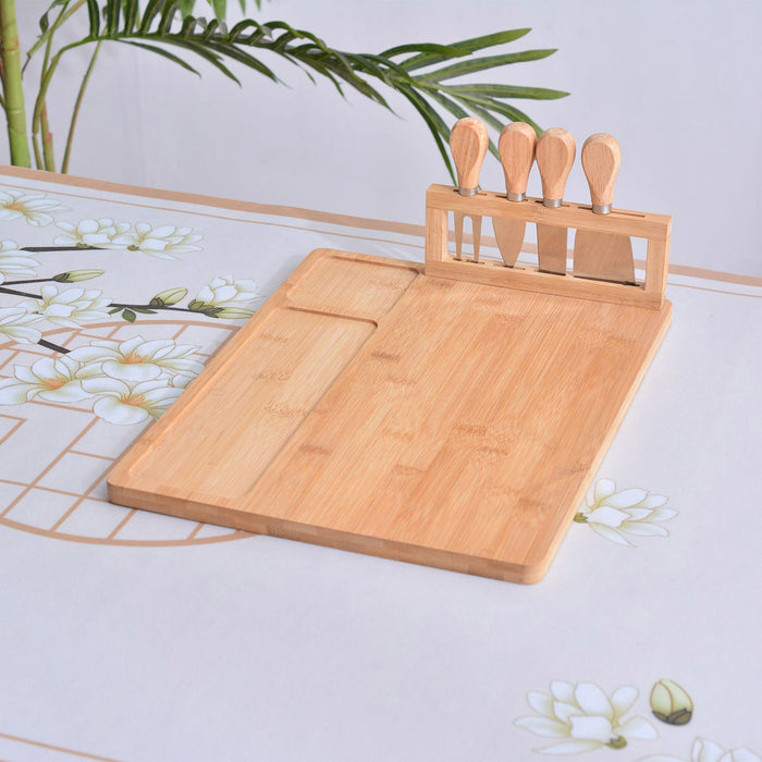 Bamboo Chopping Board Cheese Board Set with Knife Kitchen Charcuterie Serving