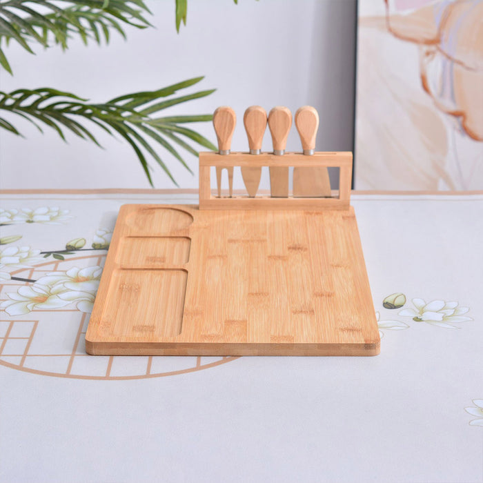Bamboo Chopping Board Cheese Board Set with Knife Kitchen Charcuterie Serving