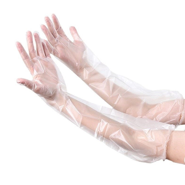 50 Pcs Waterproof Extended Arm Household Cleaning Gloves 60cm
