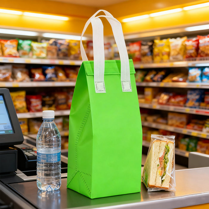 50 Pcs Coffee Takeaway Bags with Handle Self-Adhesive Waterproof in 2 Colors 2 Sizes