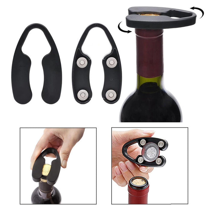 4 Pcs Wine Bottle Opener Set with Vacuum Stopper Foil Cutter