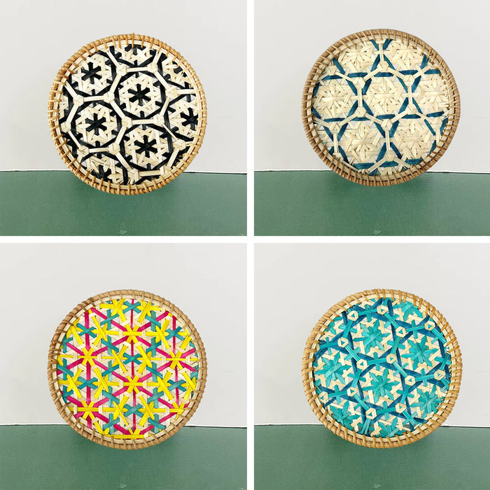 4 Pcs Bamboo Woven Cup Mats Heat Insulation 16 cm