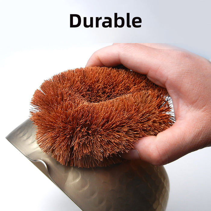 3 Pcs Coconut Fibre Kitchen Dish Cleaning Brush with Hanging Loop 10 x 9 cm
