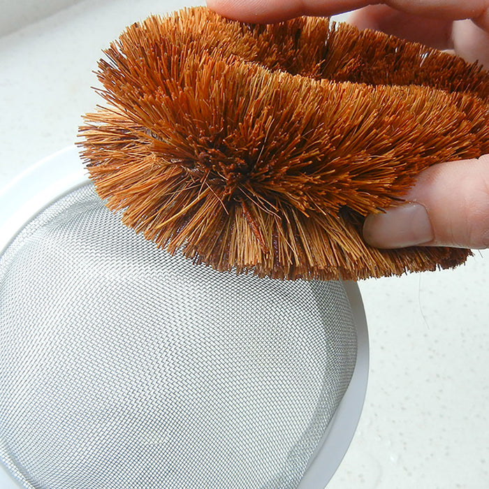 3 Pcs Coconut Fibre Kitchen Dish Cleaning Brush with Hanging Loop 10 x 9 cm