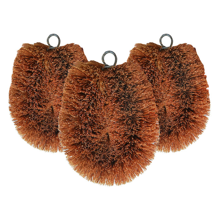 3 Pcs Coconut Fibre Kitchen Dish Cleaning Brush with Hanging Loop 10 x 9 cm