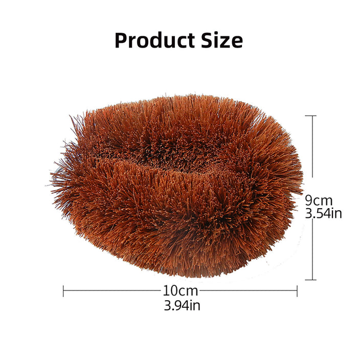 3 Pcs Coconut Fibre Kitchen Dish Cleaning Brush with Hanging Loop 10 x 9 cm