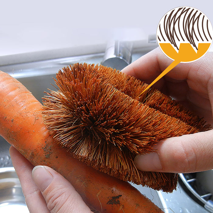 3 Pcs Coconut Fibre Kitchen Dish Cleaning Brush with Hanging Loop 10 x 9 cm