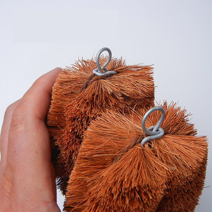 3 Pcs Coconut Fibre Kitchen Dish Cleaning Brush with Hanging Loop 10 x 9 cm