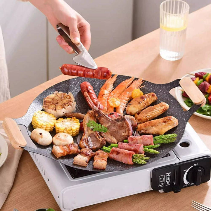 Korean Nonstick BBQ Grill Pan for Stovetop Barbecue Portable Hot Plate Outdoor
