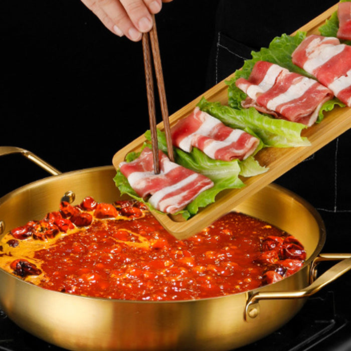 Long Wooden Serving Tray with Handle 60 x 11.5 cm for Hot Pot