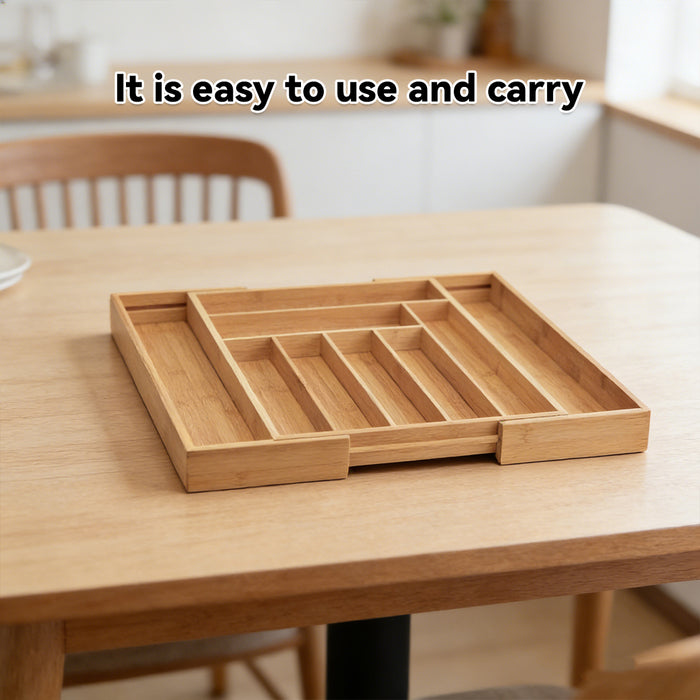 Bamboo Drawer Organiser with 7 8 or 9 Compartments