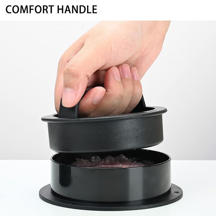 3 In 1 Hamburger Press with 100 Greaseproof Papers Black