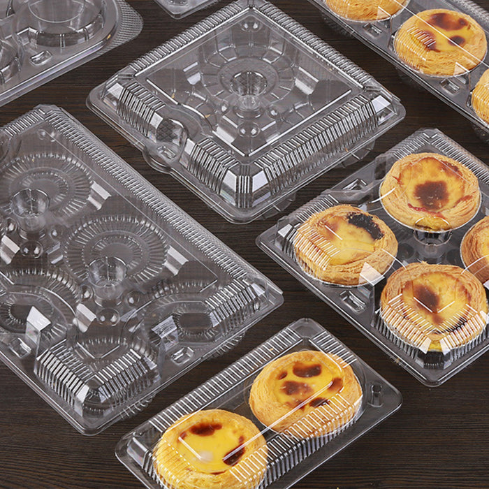 Transparent Plastic Egg Tart Box, 180x95mm - 100 pack
