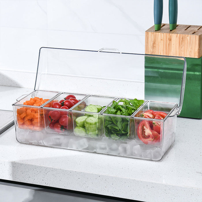 Outdoor Picnic Ice Box Split Salad Plate Clear BPA Free