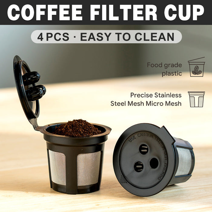 4 Pcs Reusable K-Cup Capsules Three-Hole for Ninja Dual Brew