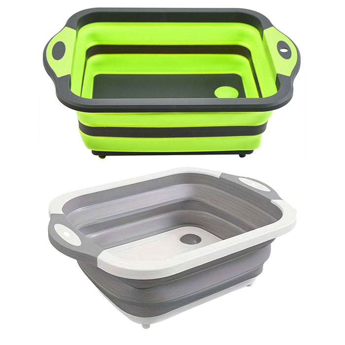 Foldable Sink Cutting Board with Draining Basket 42cm