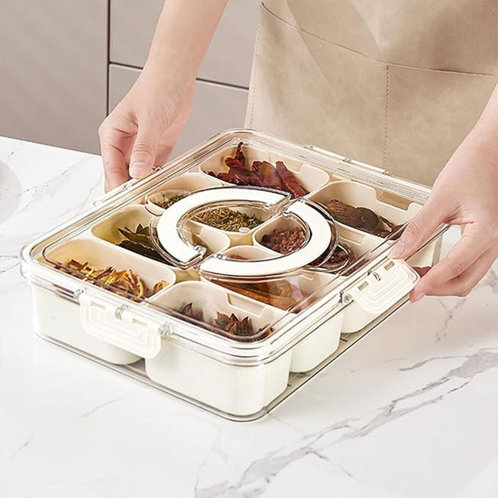 Airtight Food Grade Storage Box Multi Compartment White Clear Lid