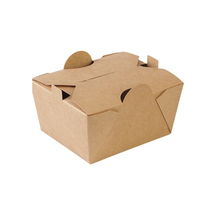 50PCS Disposable Kraft Paper Food Boxes, PE-Coated, Leak-Resistant, 750ml/1400ml