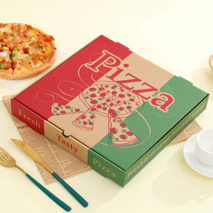 50 Pcs Pizza Packing Box with Foil Lining Recyclable Cardboard 7 to 13 inch