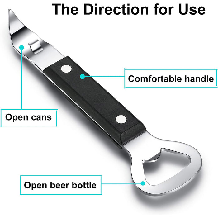 4 Pcs Stainless Steel Bottle Opener Double Head ABS Handle