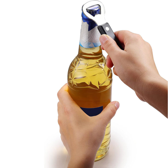 4 Pcs Stainless Steel Bottle Opener Double Head ABS Handle