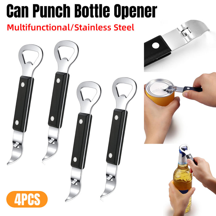 4 Pcs Stainless Steel Bottle Opener Double Head ABS Handle