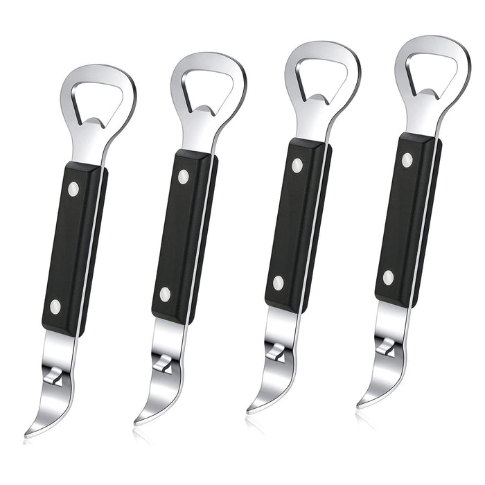4 Pcs Stainless Steel Bottle Opener Double Head ABS Handle