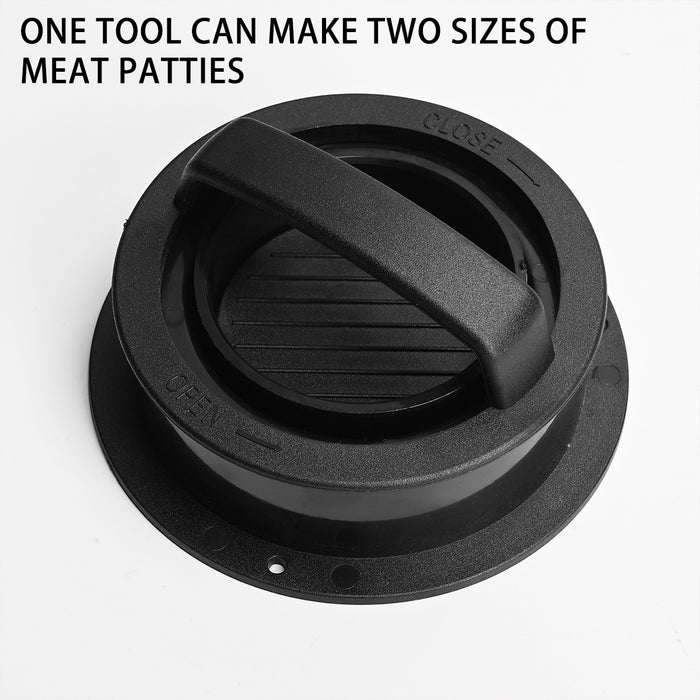 3 In 1 Hamburger Press with 100 Greaseproof Papers Black